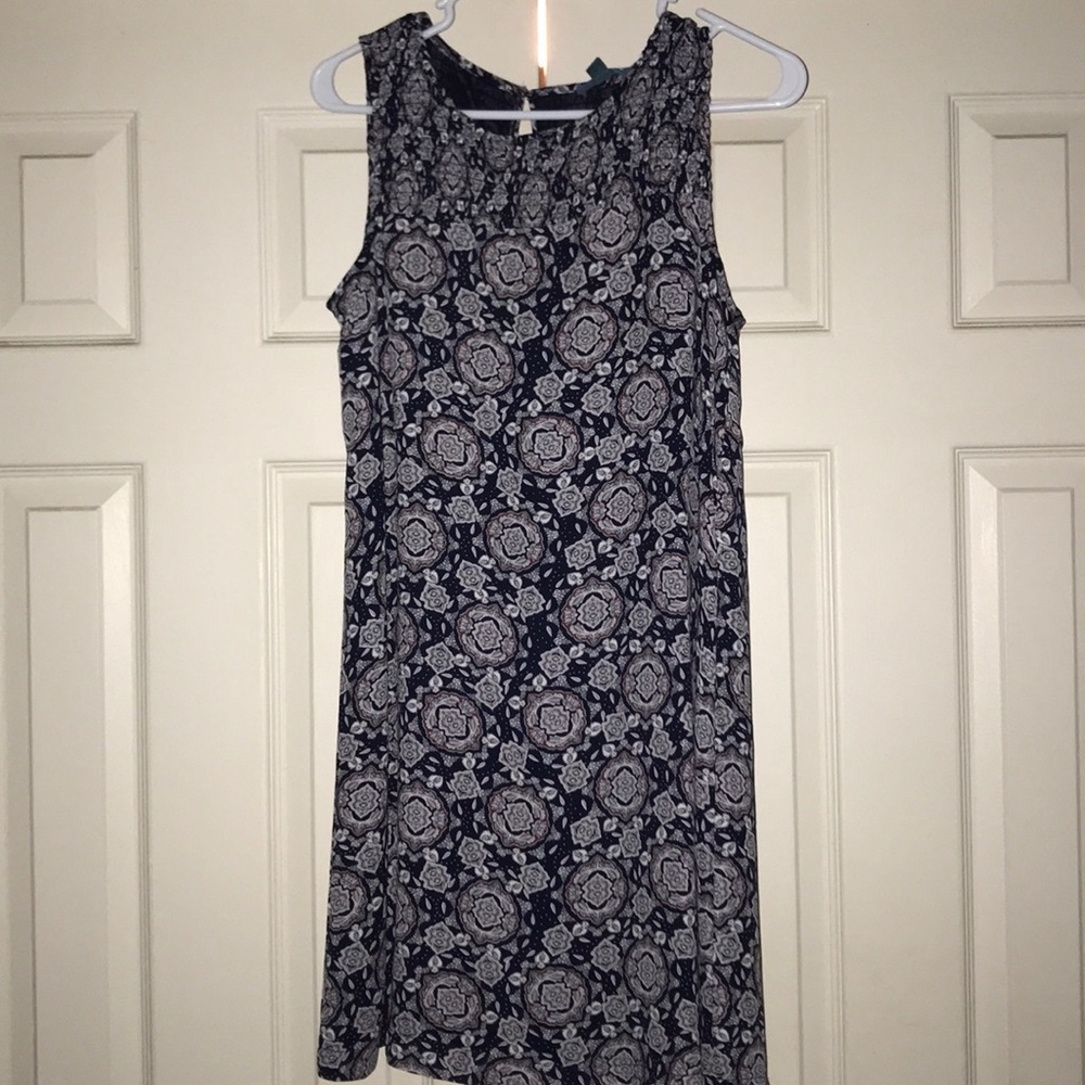 Fleur Bleue printed navy dress